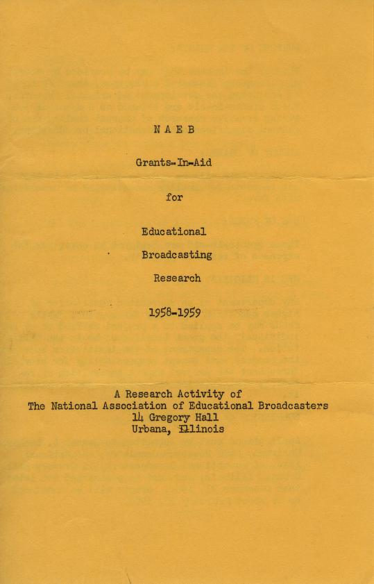 A brochure for the NAEB grants-in-aid program, which funded the production of series like Ethic for Broadcasting.