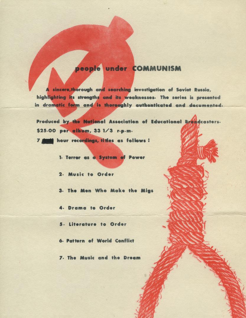 Promotional materials for People under Communism. Communism’s threat to the self-evident righteousness of capitalism pops up in docudramas and personal finance series alike. 