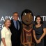 Elizabeth Mesora, Jim Camp, and Olya Karnatova with Testudo