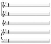 Multi-staff system with instrument groups